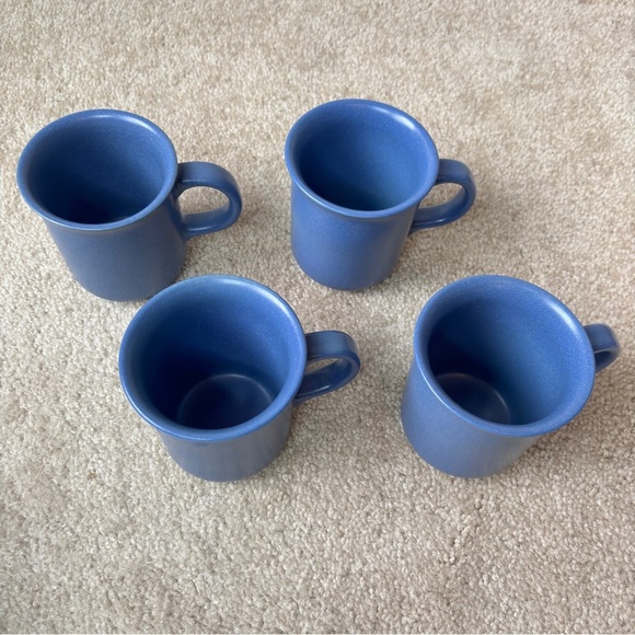Dansk Mesa Sky Blue Set of 4 Tall Ceramic Coffee or Tea Mugs KW Portugal - Picture 3 of 9